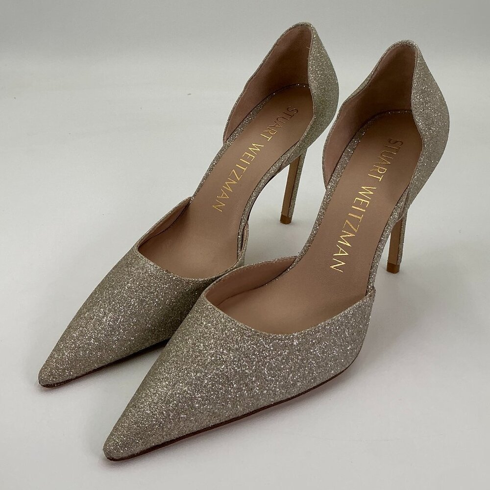 Stuart Weitzman Stuart 100 Women's Size 7.5 Platino  Scallop Pumps